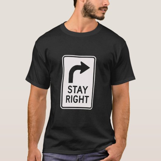 保守主義者のためのストリートサイン (C) - 右に曲がって Tシャツ (正面)