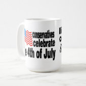 保守主義者対自由主義者のマグ コーヒーマグカップ (正面左)