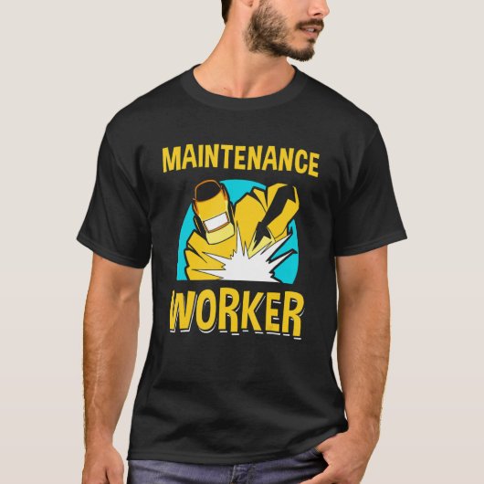 保守作業者の作業保守人技術者 Tシャツ (正面)