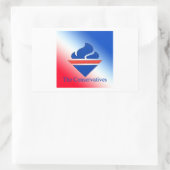 保守党の古聖火ロゴ 長方形シール (バッグ)