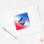 保守党の古聖火ロゴ 長方形シール (封筒)