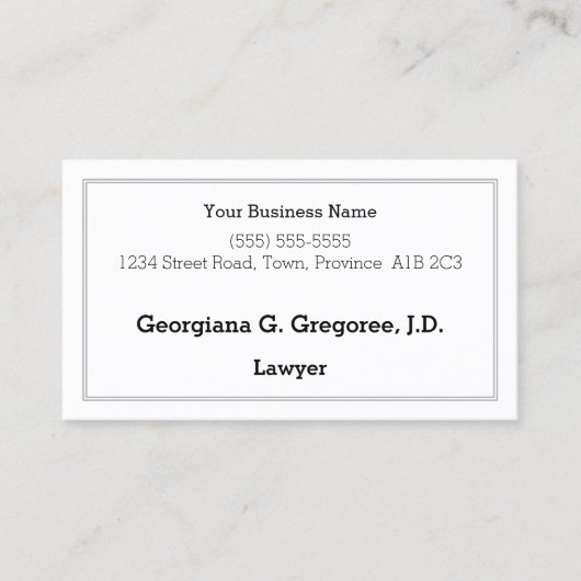 保守型、シンプルビジネス向け、プレーン・ビジネス・カード 名刺 (正面)