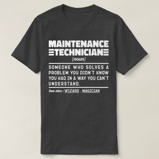 保守技術者名詞手元専門医 Tシャツ (デザイン正面)