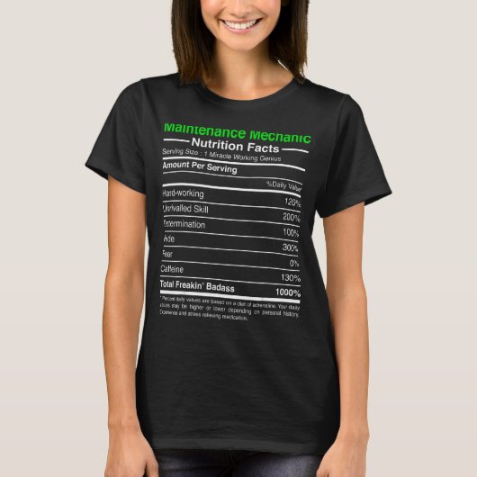 保守整備士車の機械材料栄養素 Tシャツ (正面)