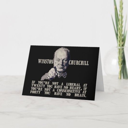 保守派とリベラル派のチャーチル カード (正面)