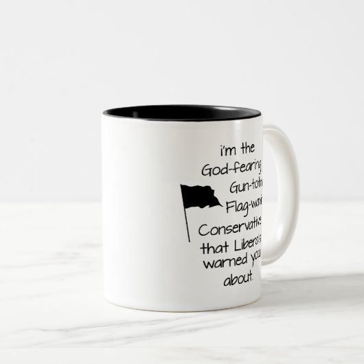 保守派を振る神Fearingガントーティング国旗 ツートーンマグカップ (正面右)