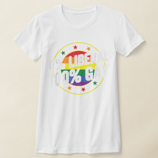 保守派自由主義の向け100ゲイLGBTデザイン Tシャツ (レイダウン)