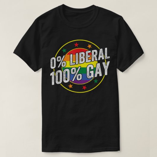 保守派自由主義の向け100ゲイLGBTデザイン Tシャツ (デザイン正面)