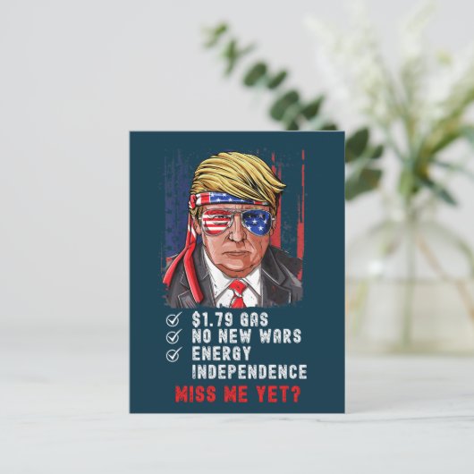 保守的おもしろいなアンチ恋しく思バイデン氏私 ポストカード (スタンド正面)