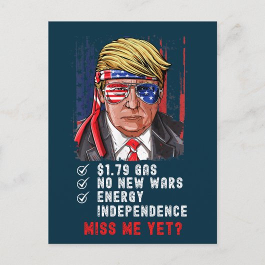 保守的おもしろいなアンチ恋しく思バイデン氏私 ポストカード (正面)