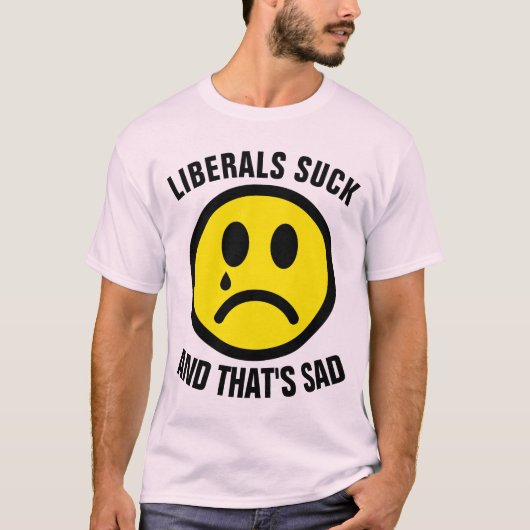 保守的おもしろいTシャツ、リベラル吸ズ Tシャツ (正面)