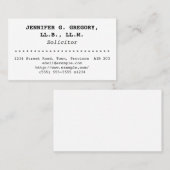 保守的でプレーンな弁護士の名刺 名刺 (正面/裏面)