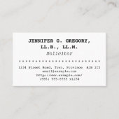 保守的でプレーンな弁護士の名刺 名刺 (正面)