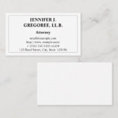 保守的で抑制された弁護士名刺 名刺 (正面/裏面)