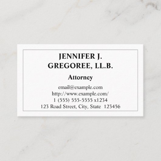保守的で抑制された弁護士名刺 名刺 (正面)