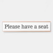 保守的で謙虚な「どうぞ席を取って」 サインプレート (正面)