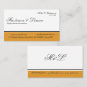 保守的なはっきりしたクラシックで華美な原稿のモノグラム 名刺 (正面/裏面)