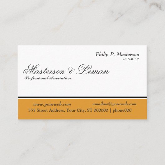 保守的なはっきりしたクラシックで華美な原稿のモノグラム 名刺 (正面)