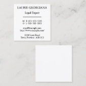 保守的なシンプルビジネスカード スクエア名刺 (正面/裏面)