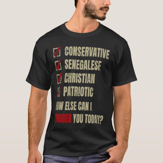 保守的なセネガルのキリスト教愛国者 Tシャツ (正面)