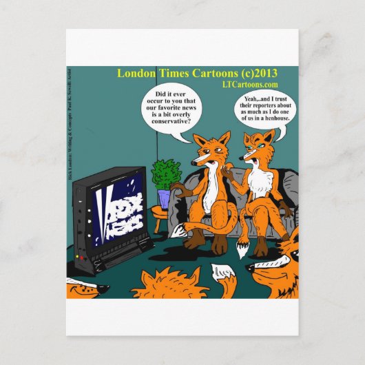 保守的なニュースおもしろい漫画 ポストカード (正面)