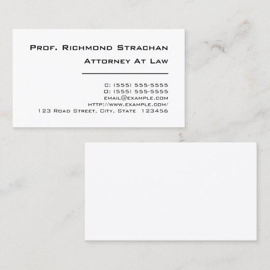 保守的なプレーンとダッパーの名刺 名刺 (正面/裏面)