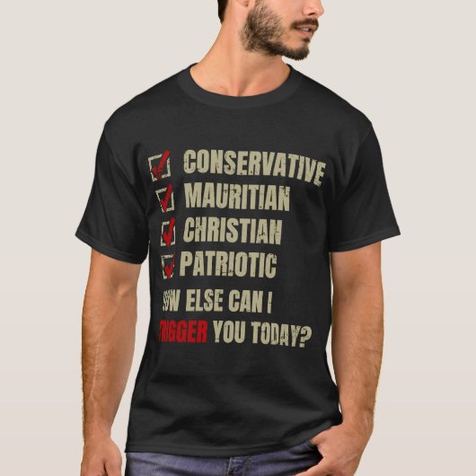保守的なモーリシャスの愛国心 Tシャツ (正面)