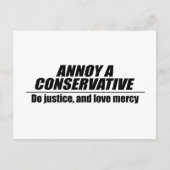 保守的な人を困らせる – 正義を行う ポストカード (正面)