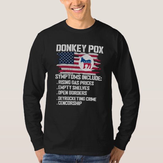 保守的な共和党員のロバ痘の症状 Tシャツ (正面)