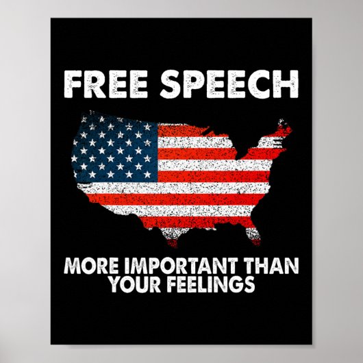 保守的な共和党員の言論の自由アメリカ国旗 ポスター (正面)