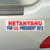 保守的な「Netanyahu For President」ステッカー バンパーステッカー (車上)