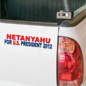 保守的な「Netanyahu For President」ステッカー バンパーステッカー (トラック上)