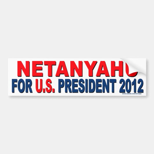 保守的な「Netanyahu For President」ステッカー バンパーステッカー (正面)