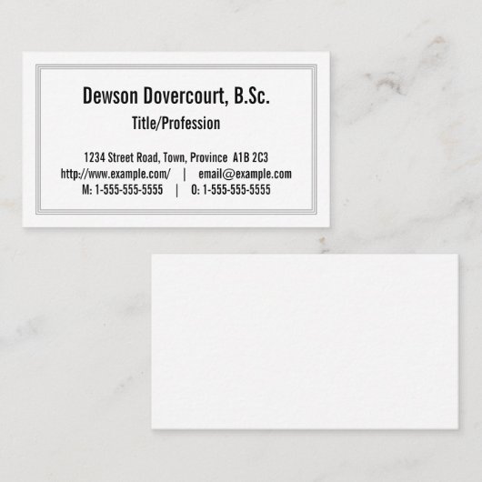 保守的なDapper名刺 名刺 (正面/裏面)