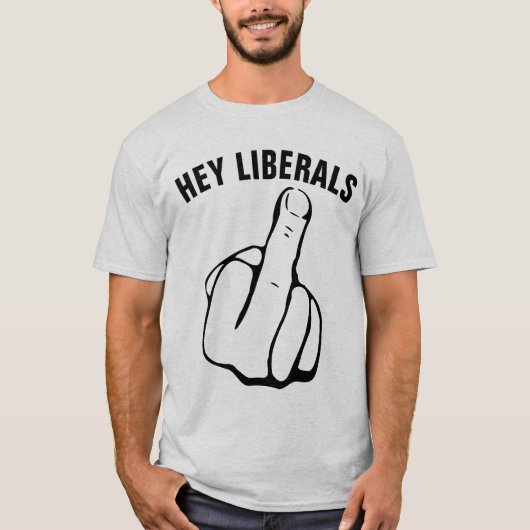 保守的なTシャツ、HEY LIBERALS Tシャツ (正面)