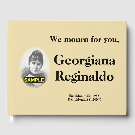 保守的エレガント葬式ゲストブック ゲストブック (正面)