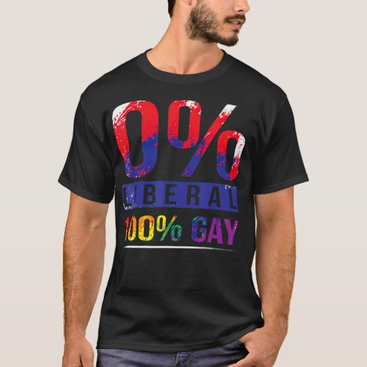 保守的ゲイプライドレインボー国旗LGBT T Tシャツ (正面)