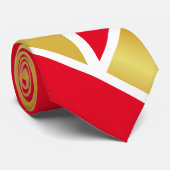 保守的金ゴールド赤白 ネクタイ (ロール)