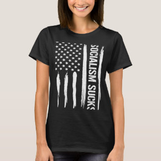 保守社会主義最低アメリカ国旗 Tシャツ