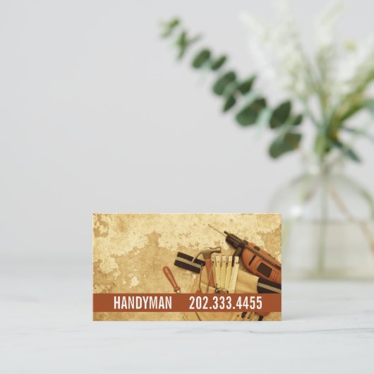 保守、建築、Handyman Business Card 名刺 (スタンド正面)