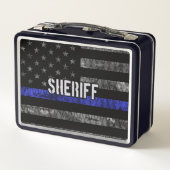 保安動揺して官警察国旗 メタルランチボックス (裏面)