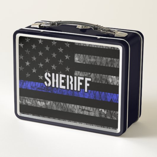 保安動揺して官警察国旗 メタルランチボックス (裏面)