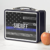 保安動揺して官警察国旗 メタルランチボックス (インサイチュ)