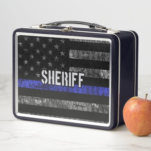 保安動揺して官警察国旗 メタルランチボックス (インサイチュ)