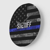 保安動揺して官警察国旗 ラージ壁時計 (傾斜)