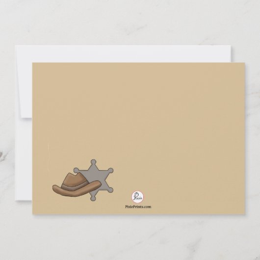 保安官のバッジの写真の誕生日のパーティの招待状 招待状 (裏面)