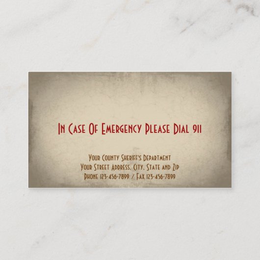 保安官の名刺 名刺 (裏面)