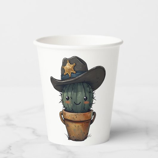 保安官サボテンのキャラクター 紙コップ (正面)