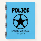 保安官スター付きのキッズポリスのノート ノートブック (正面)