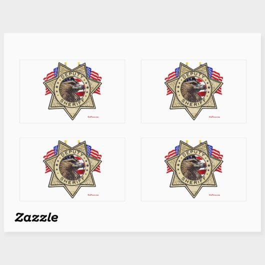 保安官代理バッジ 長方形シール (シート)